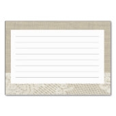 Country Burlap Kant en Touw Recept Kaarten (Achterkant)