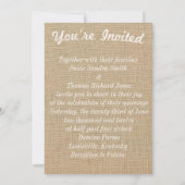 Country Burlap, Lace en Mason Jar Wedding Invitat Kaart (Achterkant)
