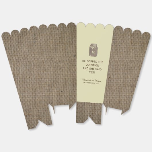 Country Burlap Mason Jar Bruiloft Bedankdoosjes (Ongevouwen)