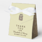 Country Burlap Mason Jar Bruiloft Bedankdoosjes (Voorkant Zijde)