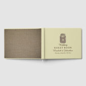 Country Burlap Mason Jar Bruiloft Gastenboek (Volledig)