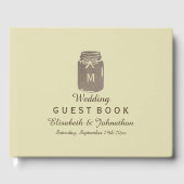 Country Burlap Mason Jar Bruiloft Gastenboek (Voorkant)