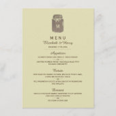 Country Burlap Mason Jar Bruiloft Menu (Voorkant)