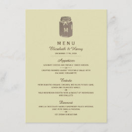 Country Burlap Mason Jar Bruiloft Menu