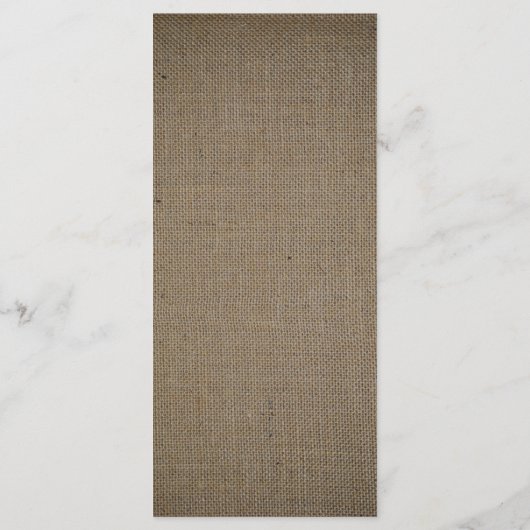 Country Burlap Mason Jar Bruiloft Menu (Achterkant)