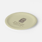 Country Burlap Mason Jar Bruiloft Papieren Bordje (Gekanteld)