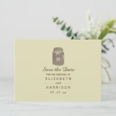 Country Burlap Mason Jar Bruiloft Save The Date (Staand voorkant)