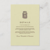 Country Burlap Mason Jar Trouwdetail Informatiekaartje (Voorkant)