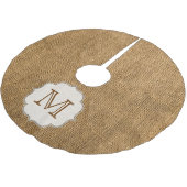 Country Burlap Rustiek Monogram Initiaal boomrok Kerstboom Rok (Gekanteld)