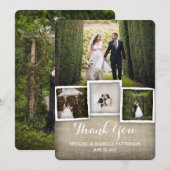 Country Burlap Trouwfoto Dank u kaart (Voorkant / Achterkant)