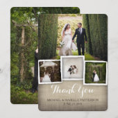 Country Burlap Weduwfoto Hartelijk dank Bedankkaart (Voorkant / Achterkant)