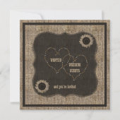 Country Burlap Westerne bruiloft uitnodiging (Voorkant)