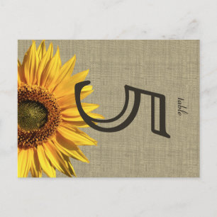 Country Burlap Zonnebloem Trouwtafel Kaart