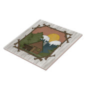Country Cabin Cartoon leuke tegel Tegeltje (Zijkant)