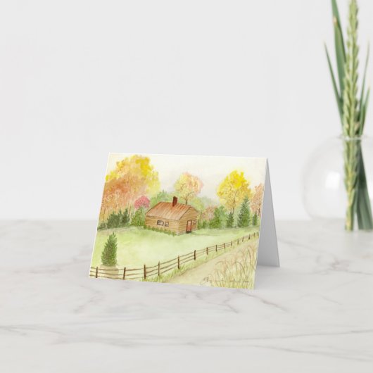 Country Cabin Note Card Bedankkaart (Voorkant)