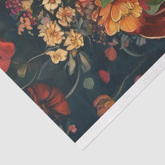 Country Calico Floral Cat Decoupage Tissuepapier (Detail)