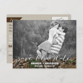 Country Camo Rustic Photo Sla de datumkaarten op Aankondigingskaart (Voorkant / Achterkant)