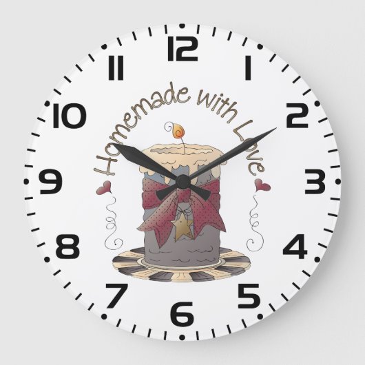 Country Candle Rustic Homemade with Love Grote Klok (Voorkant)