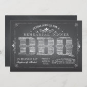 Country Chalkboard BBQ Rehearsal Dinner Invitation Kaart (Voorkant / Achterkant)