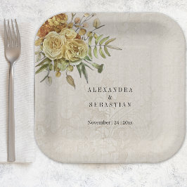 Country Charm en Boho Bloemen Papieren Bordje