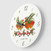 Country Charm – Folk Rooster & Hen Wall Clock Grote Klok (Hoek)