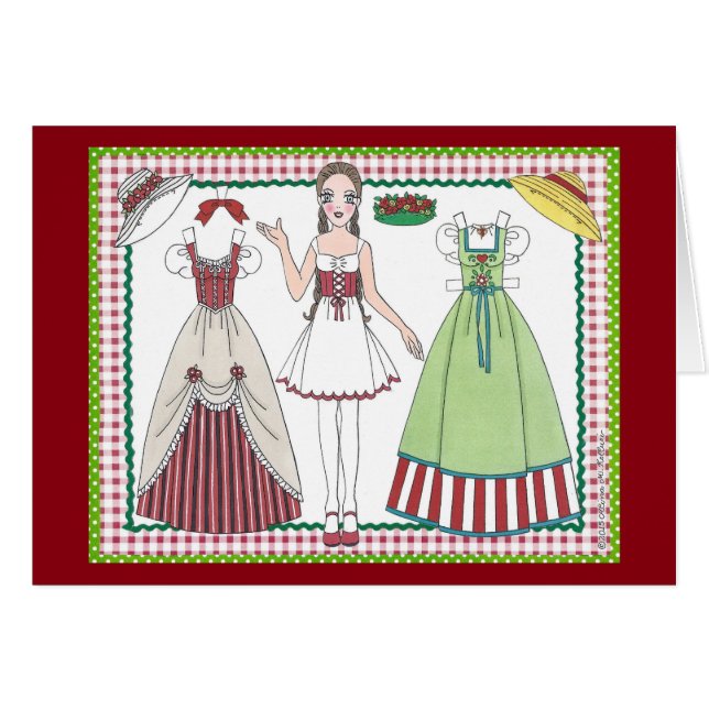 Country Charm Paper Doll Card van Alina Kolluri (Voorkant Horizontaal)