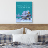 Country Chateau in de winter Scène "Happy Home" Ci Canvas Afdruk (Insitu (Slaapkamer))