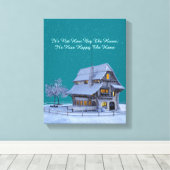 Country Chateau in de winter Scène "Happy Home" Ci Canvas Afdruk (Insitu (Houten vloer))
