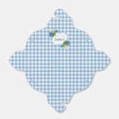 Country Check Blue Gingham Bloemen BabyQ BBQ Bedankdoosjes (Uitgevouwen)