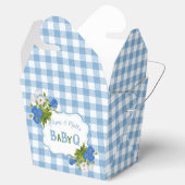 Country Check Blue Gingham Bloemen BabyQ BBQ Bedankdoosjes (Geopend)