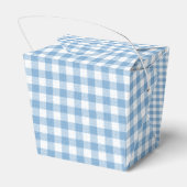 Country Check Blue Gingham Bloemen BabyQ BBQ Bedankdoosjes (Achterkant)