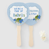 Country Check Blue Gingham Bloemen BabyQ BBQ Handwaaier (Voorkant en achterkant)