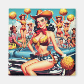 Country Cheerleader Pin-up Magneet (Voorkant)