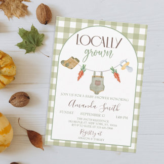 Country Chic Baby shower lokaal geteeld thema Kaart