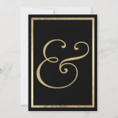 Country Chic Black Gold Pink Green Floral Wedding Kaart (Achterkant)