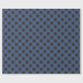 Country Chic Blue Black Buffalo Plaid Cadeaupapier (Vlak)