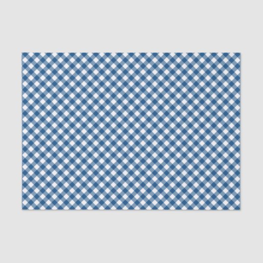 Country Chic Blue Gingham patroon Tissuepapier (Voorkant)