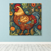 Country chic boho haan canvas afdruk (Insitu (Houten vloer))