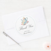 Country Chic Bruids Tea Bruiloft Dank Je Ronde Sticker (Envelop)