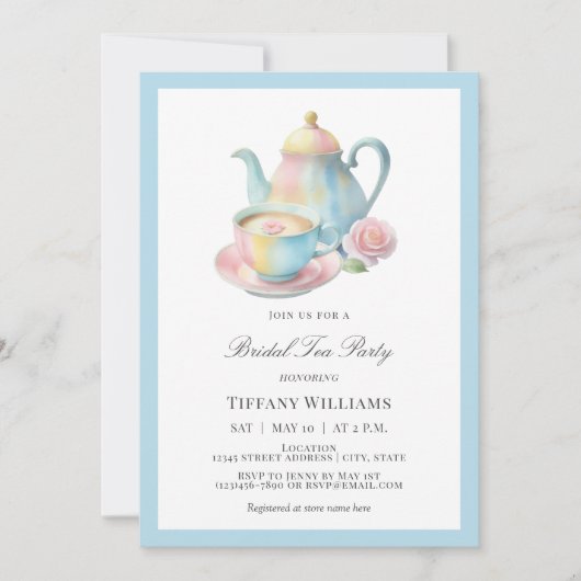 Country Chic Bruids Tea Party Vrijgezellenfeest Kaart (Voorkant)