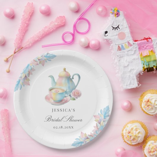 Country Chic Bruids Tea Party Vrijgezellenfeest Papieren Bordje (Feest)