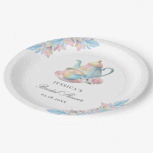 Country Chic Bruids Tea Party Vrijgezellenfeest Papieren Bordje (Gekanteld)