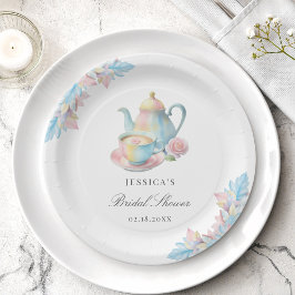 Country Chic Bruids Tea Party Vrijgezellenfeest Papieren Bordje