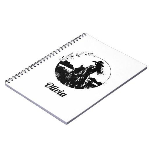 Country Chic Horse Cowgirl Western gepersonaliseer Notitieboek (Linkerzijde)