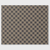 Country Chic Khaki Black Buffalo Plaid Cadeaupapier (Vlak)