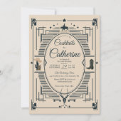 Country Chic Lijst Cocktails Party 50e Verjaardag Kaart (Voorkant)