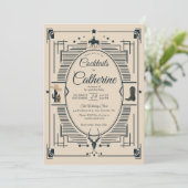 Country Chic Lijst Cocktails Party 50e Verjaardag Kaart (Staand voorkant)