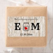 Country chic mason jar wedding etiket (Insitu)