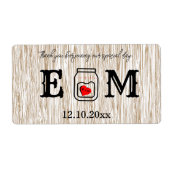 Country chic mason jar wedding etiket (Voorkant)