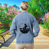 Country Chic Paard Cowgirl Western Zwart Logo Denim Jacket
